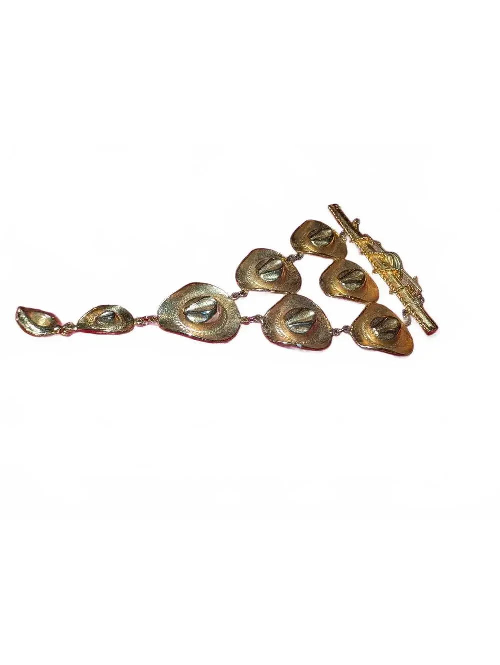 Vintage Gold Tone Cowboy Hat Dangle Brooch Pin